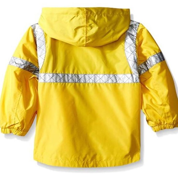 NWT Carter's Boys Rain Jacket POLICE PATROL Coat Reflective Fleece-Lined 12M - Picture 3 of 4